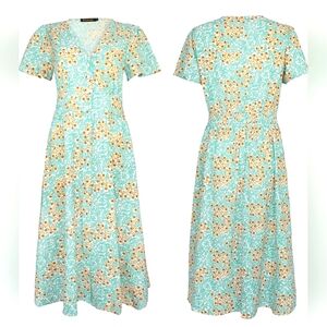 Floral Button Up Split Dress